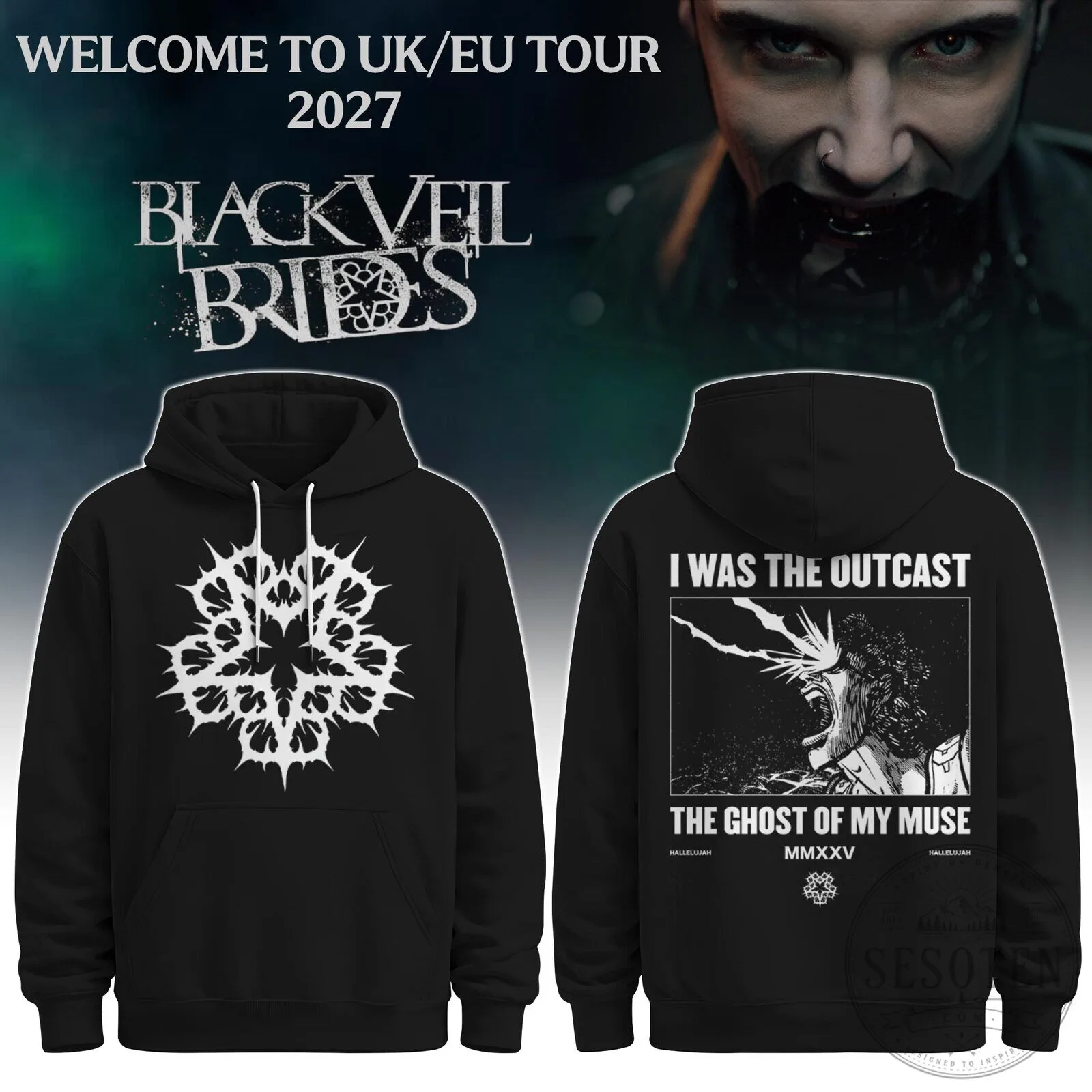 2027 Black Hoodie from Black Veil Brides The Ghost of My Muse Tour 5 2027 Black Hoodie from Black Veil Brides The Ghost of My Muse Tour