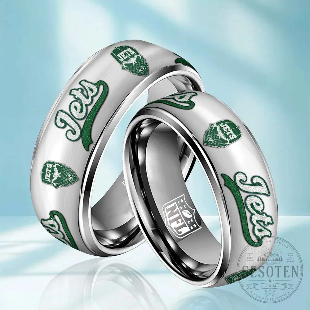New York Jets Football Team Logo Stainless Steel Ring