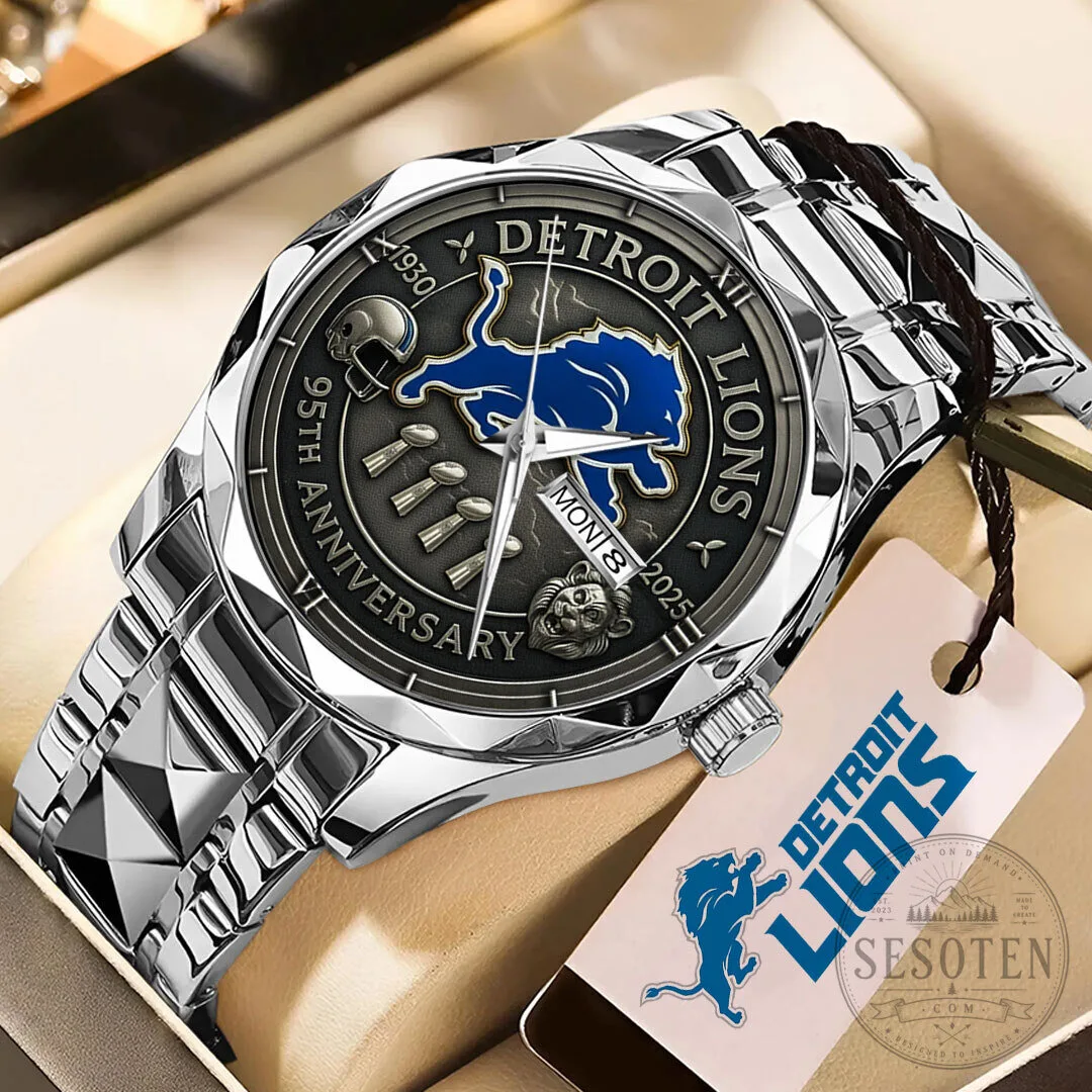 Detroit Lions 95th Anniversary Commemorative Stainless Steel Watch