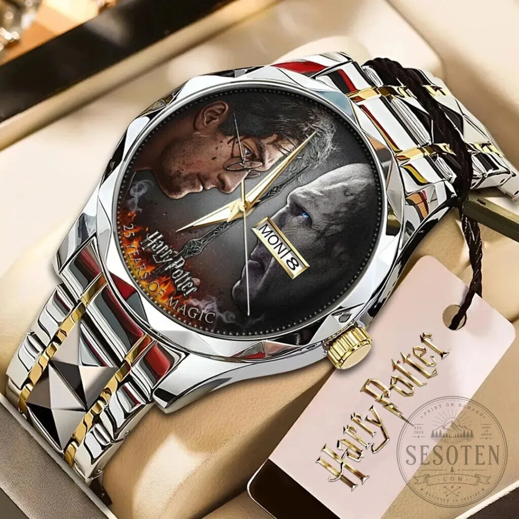 Harry Potter and Lord Voldemort Duel Scene Stainless Steel Quartz Watch 42 Harry Potter and Lord Voldemort Duel Scene Stainless Steel Quartz Watch