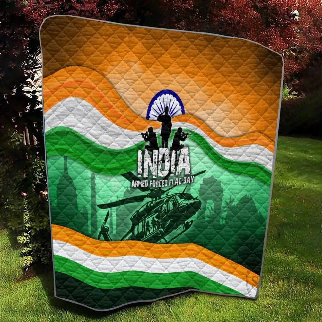 India Armed Forces Flag Day Patriotic Indian Military Soldier Helicopter Quilt 14 India Armed Forces Flag Day Patriotic Indian Military Soldier Helicopter Quilt