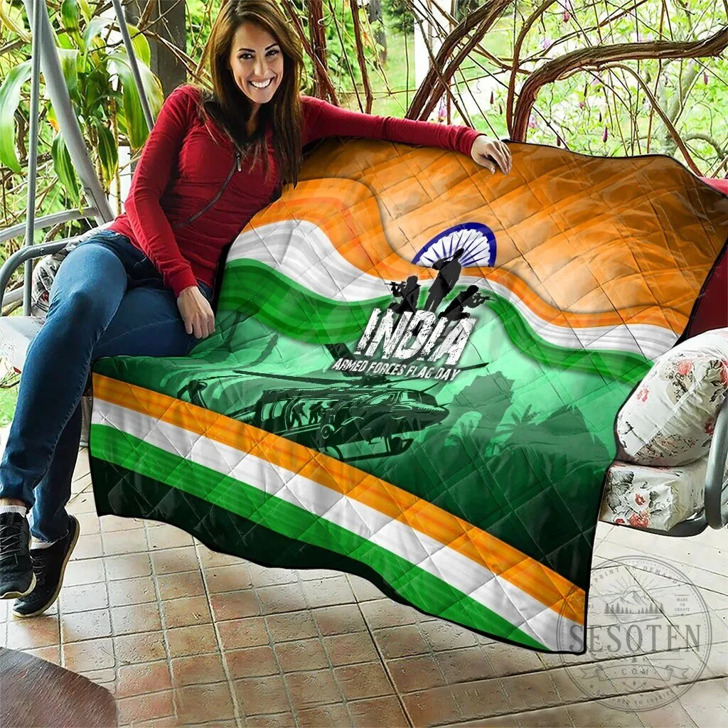 India Armed Forces Flag Day Patriotic Indian Military Soldier Helicopter Quilt 17 India Armed Forces Flag Day Patriotic Indian Military Soldier Helicopter Quilt