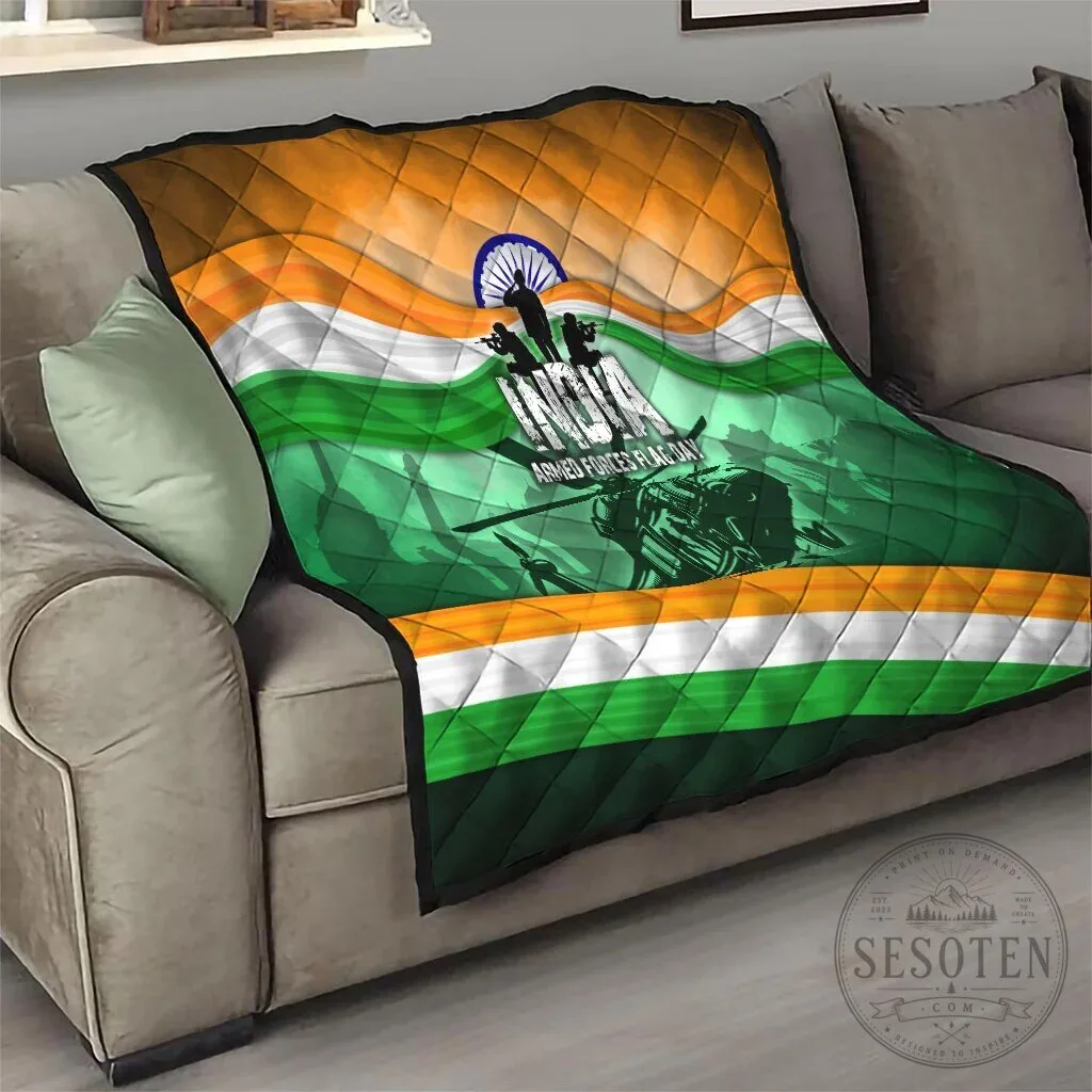 India Armed Forces Flag Day Patriotic Indian Military Soldier Helicopter Quilt 18 India Armed Forces Flag Day Patriotic Indian Military Soldier Helicopter Quilt