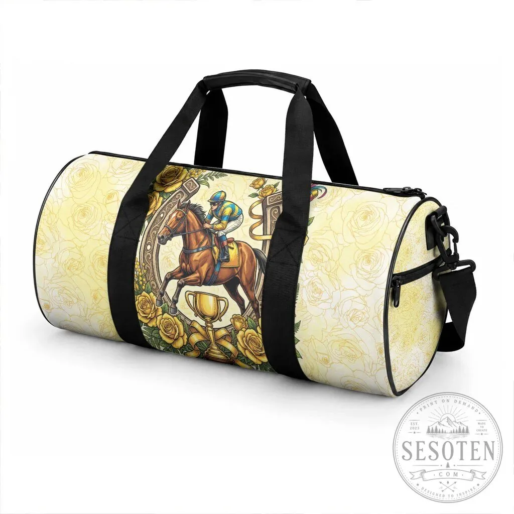 Melbourne Horse Racing Duffle Bag with Yellow Rose Floral Pattern 9 Melbourne Horse Racing Duffle Bag with Yellow Rose Floral Pattern