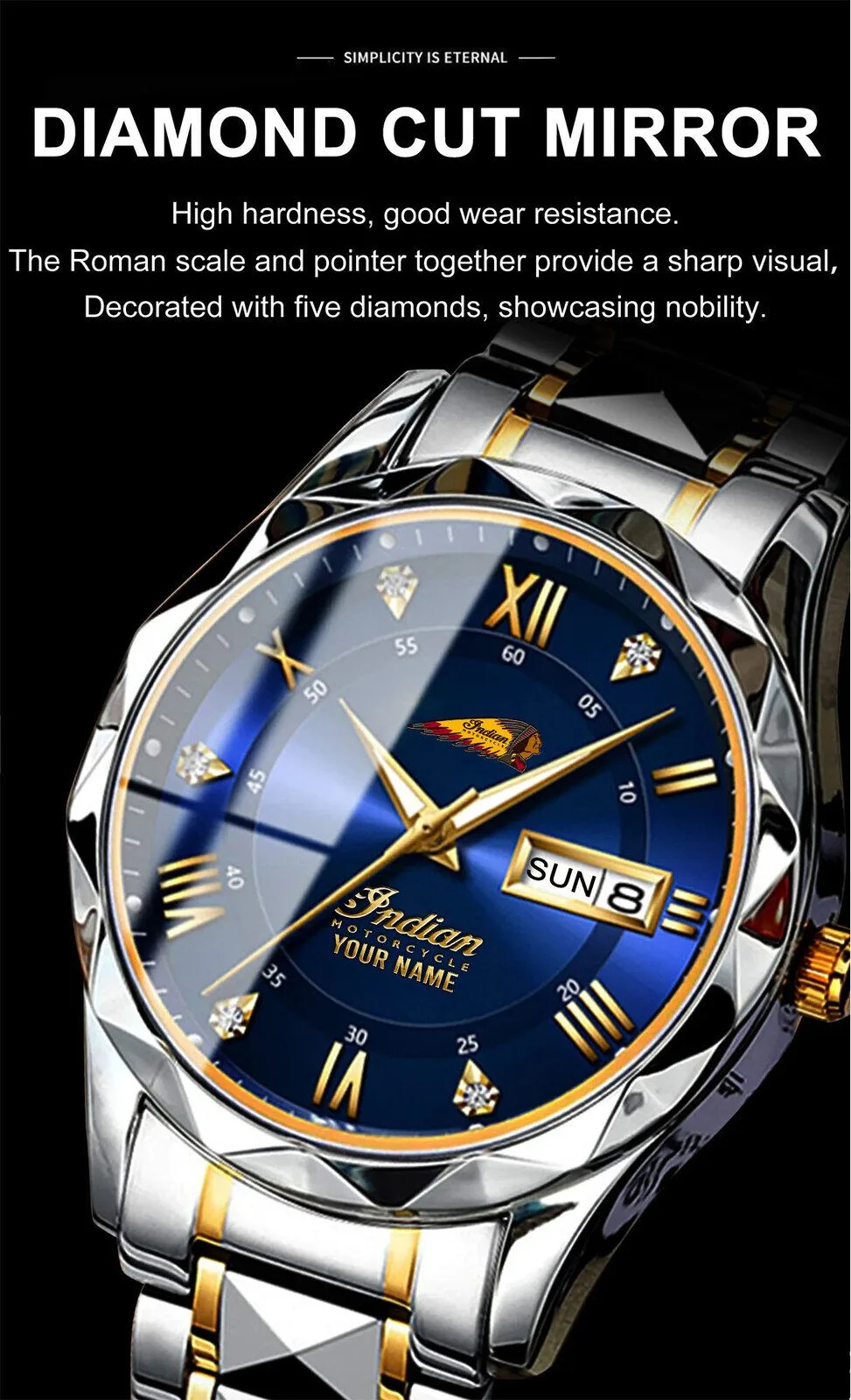 Indian Motorcycle Custom Name Elegant Fashion Design Men's Watch 15 Indian Motorcycle Custom Name Elegant Fashion Design Men