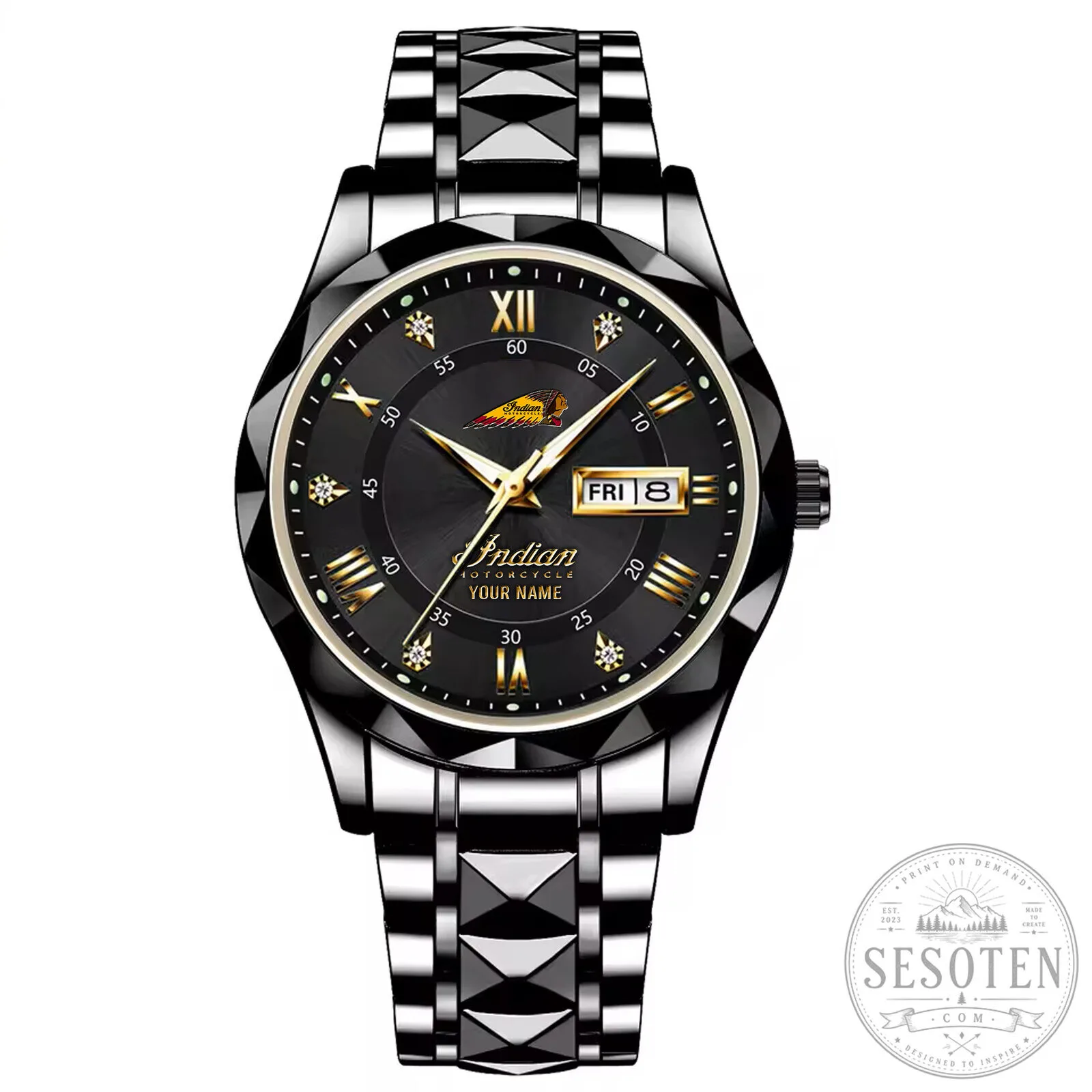 Indian Motorcycle Custom Name Elegant Fashion Design Men's Watch 16 Indian Motorcycle Custom Name Elegant Fashion Design Men
