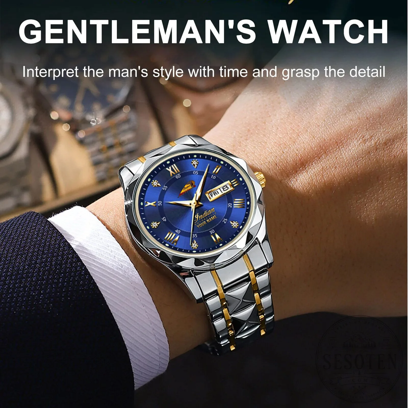 Indian Motorcycle Custom Name Elegant Fashion Design Men's Watch 21 Indian Motorcycle Custom Name Elegant Fashion Design Men