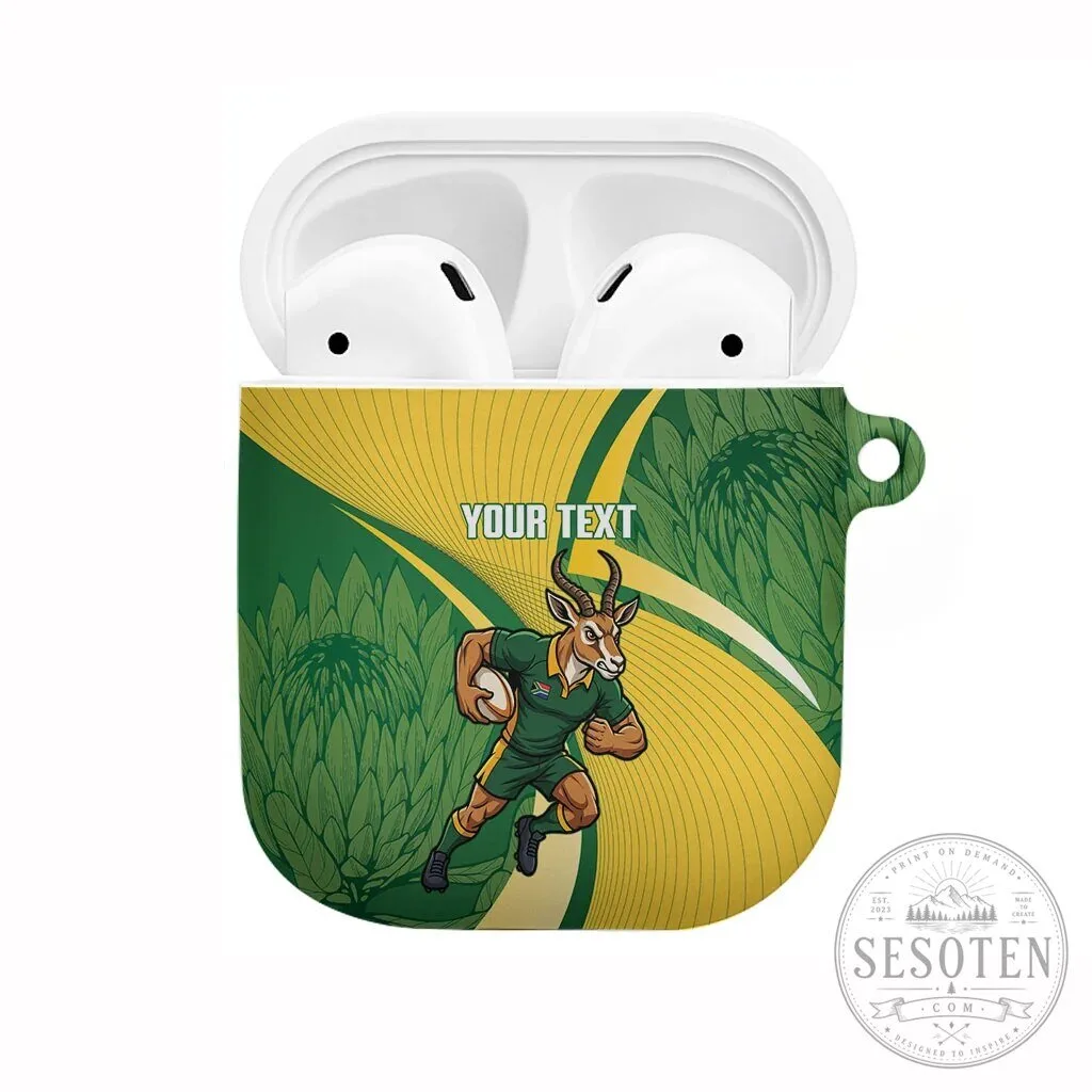 South Africa Rugby Springboks Mascot Custom AirPods Case