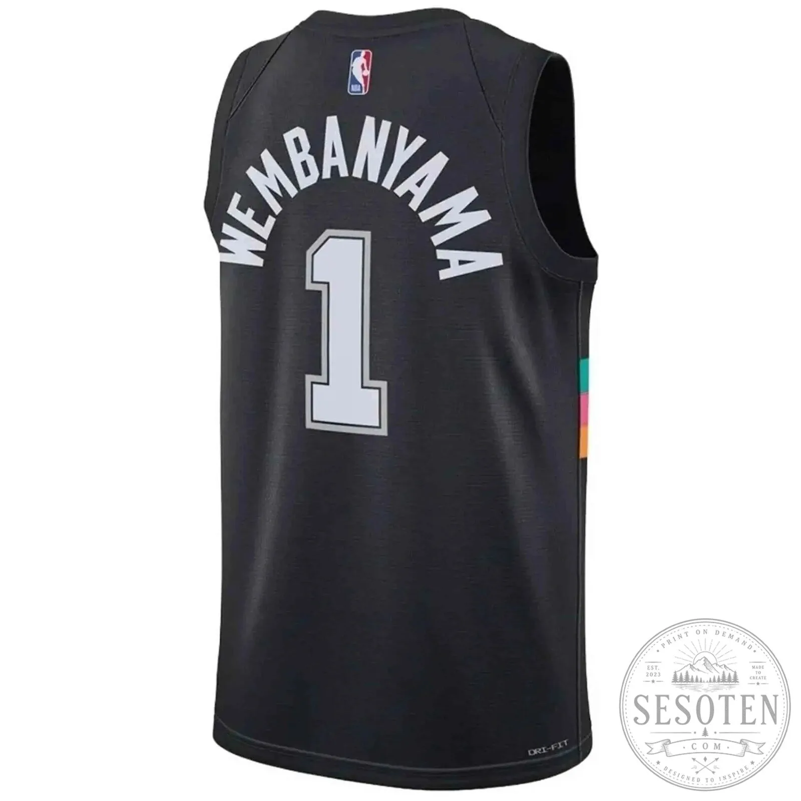 San Antonio Spurs Victor Wembanyama Number 1 Statement Edition Black Basketball Jersey 8 San Antonio Spurs Victor Wembanyama Number 1 Statement Edition Black Basketball Jersey