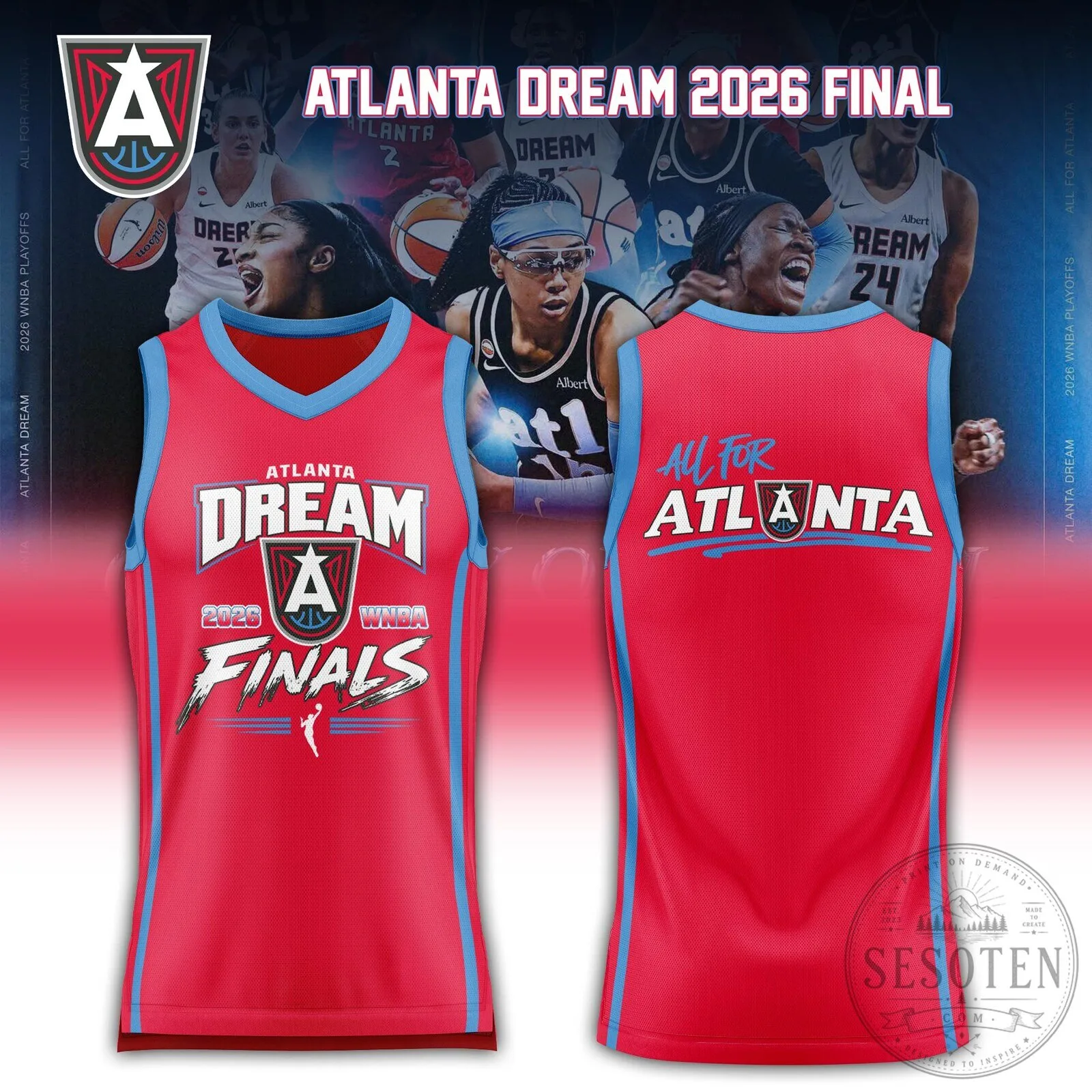 Atlanta Dream 2026 WNBA Finals Red Basketball Jersey for Women 3 Atlanta Dream 2026 WNBA Finals Red Basketball Jersey for Women
