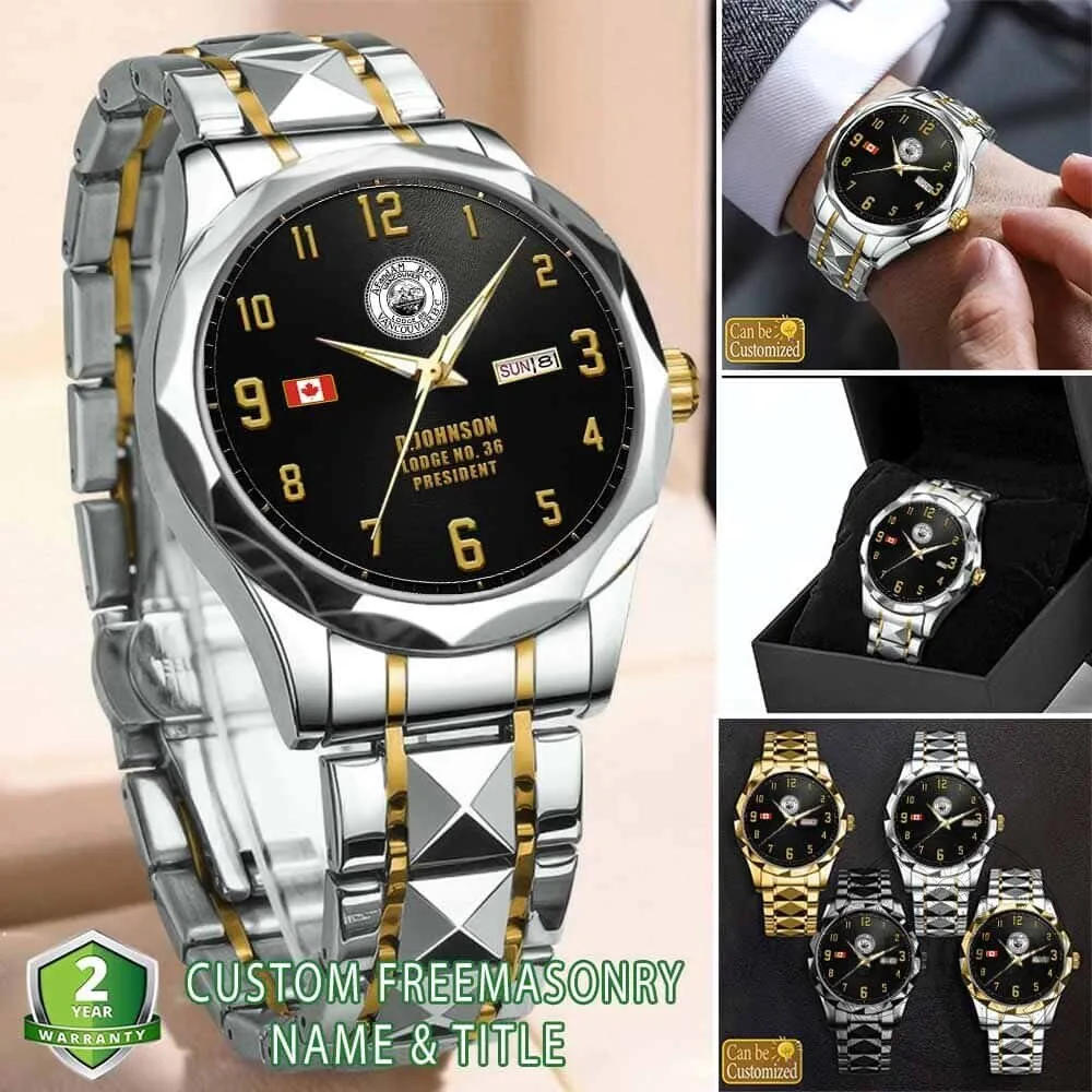 Freemasonry Vancouver Lodge Stainless Steel Men's Wrist Watch 7 Freemasonry Vancouver Lodge Stainless Steel Men