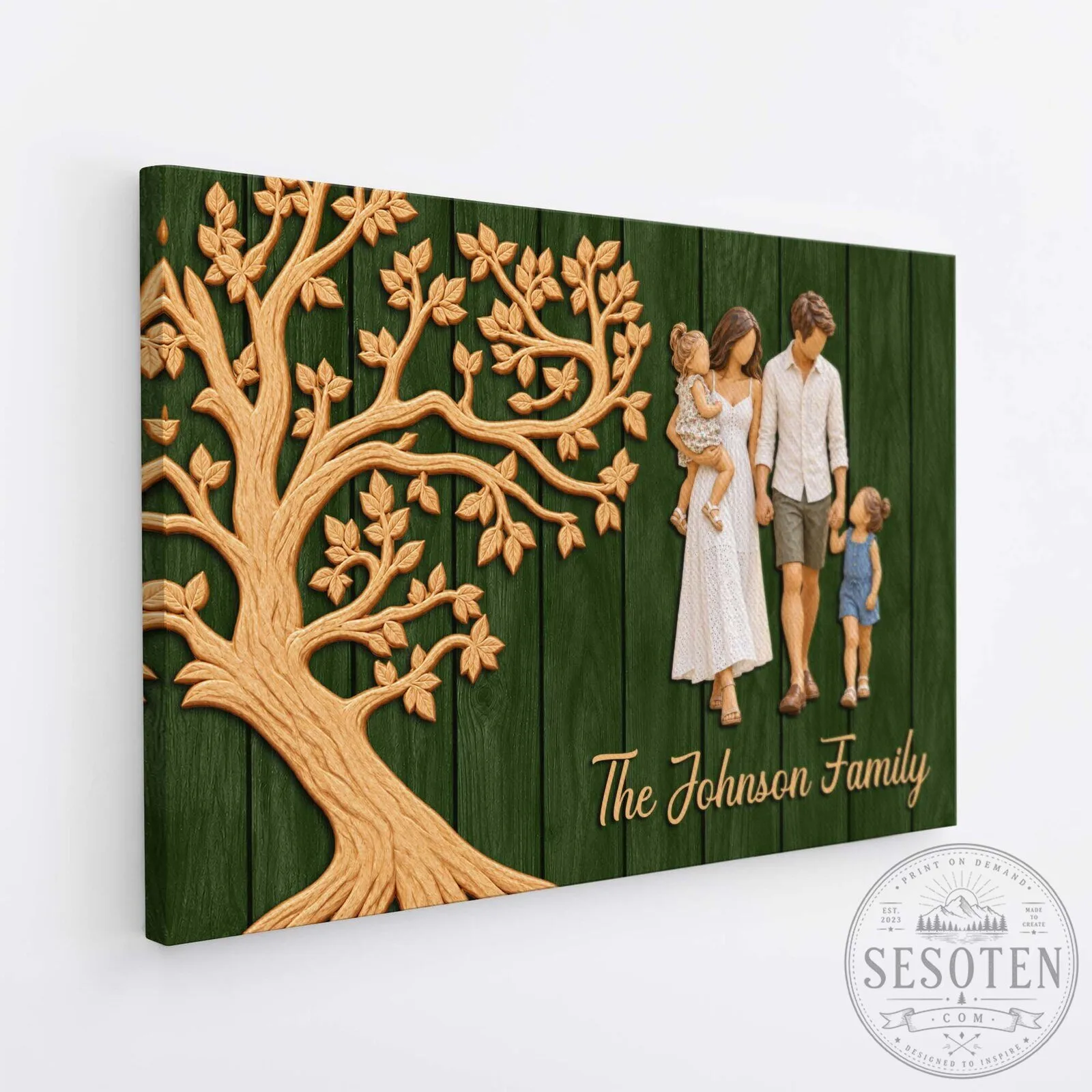 Personalized Family Tree Photo Canvas Wall Art, Custom Family Name Gift 5 Personalized Family Tree Photo Canvas Wall Art, Custom Family Name Gift