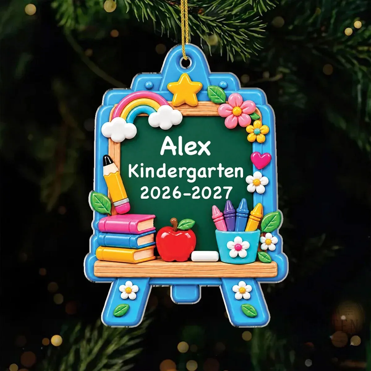 Personalized Back to School Easel Acrylic Ornament for Kids, First Day of School Keepsake 11 Personalized Back to School Easel Acrylic Ornament for Kids, First Day of School Keepsake