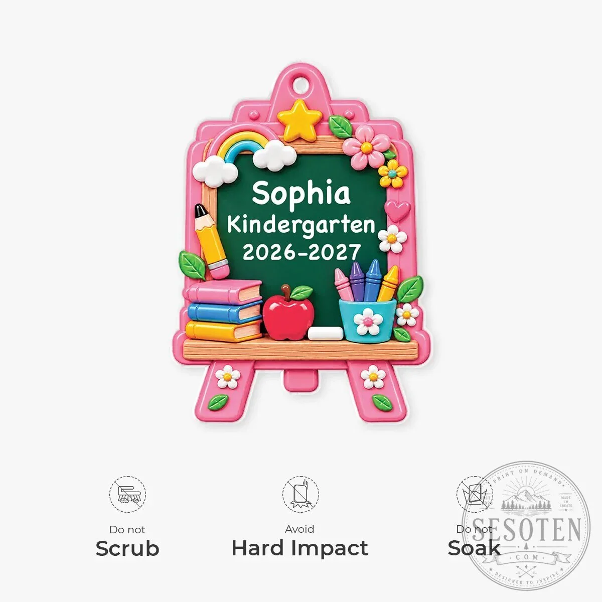 Personalized Back to School Easel Acrylic Ornament for Kids, First Day of School Keepsake 14 Personalized Back to School Easel Acrylic Ornament for Kids, First Day of School Keepsake