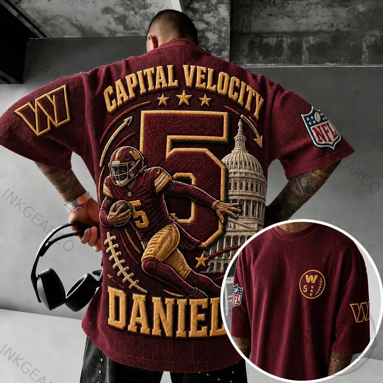 Washington Commanders Daniel Football Player Graphic T-Shirt