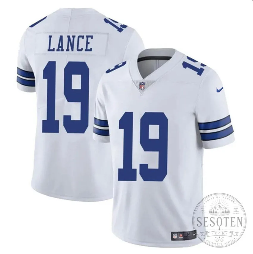 Dallas Cowboys Football Trey Lance Number 19 White Stitched Jersey