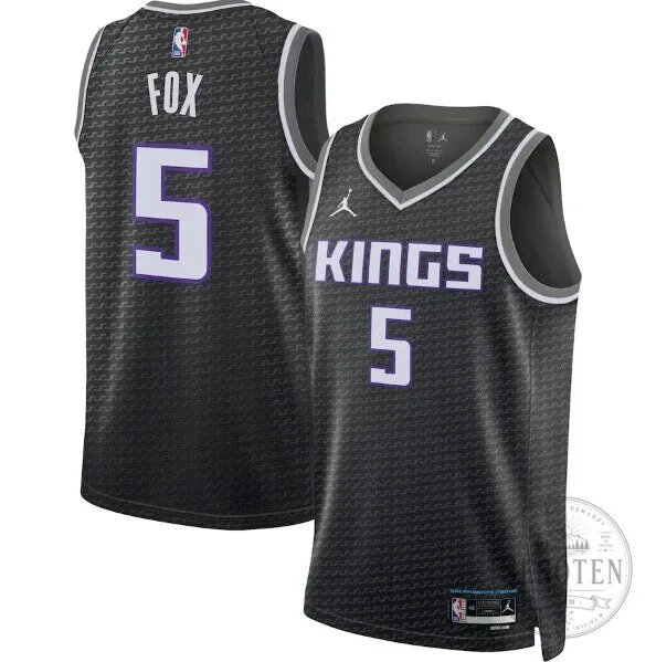 De'Aaron Fox Sacramento Kings Statement Edition Black Basketball Jersey 1 De'Aaron Fox Sacramento Kings Statement Edition Black Basketball Jersey