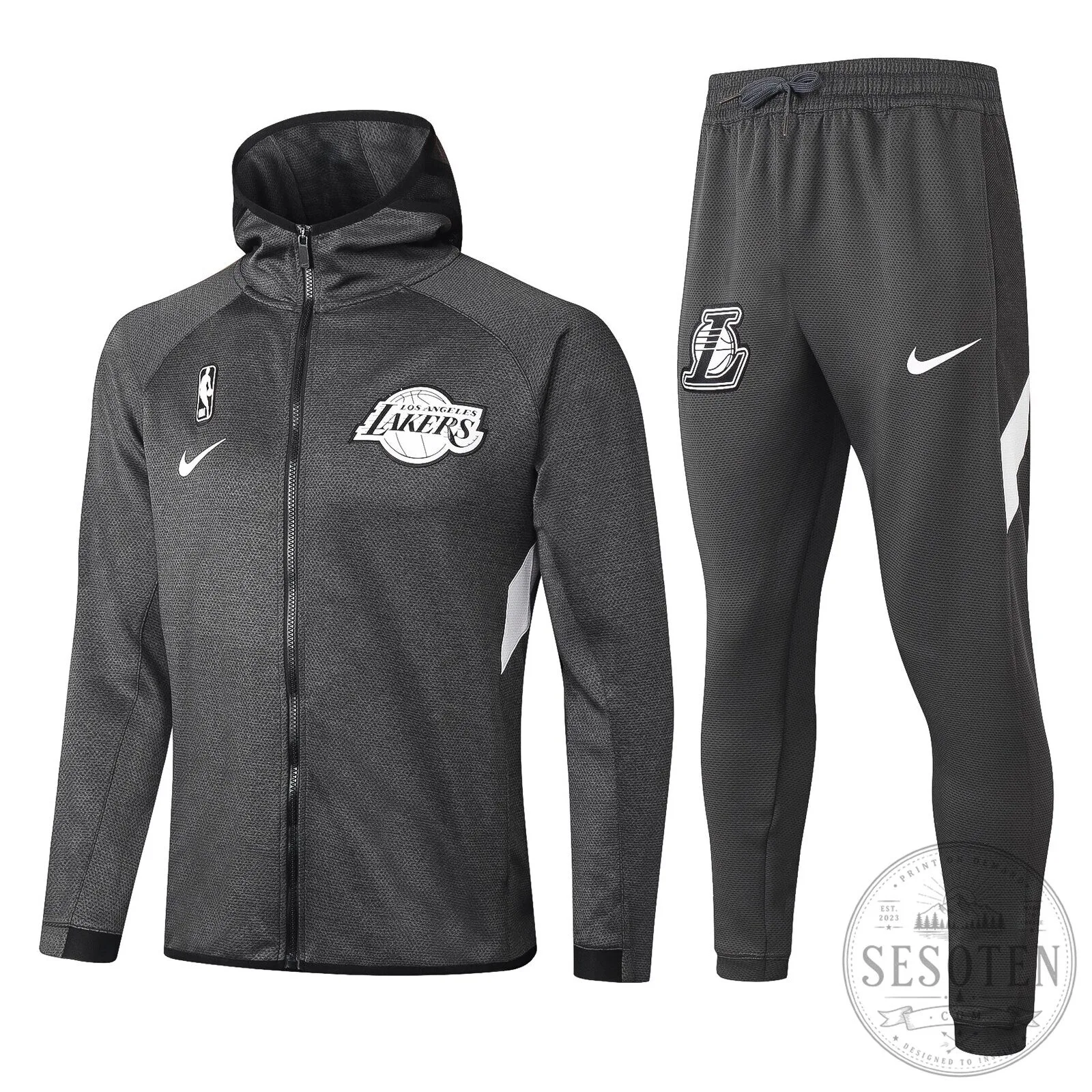 Los Angeles Lakers NBA Therma Flex Black Training Hoodie and Sweatpants Set