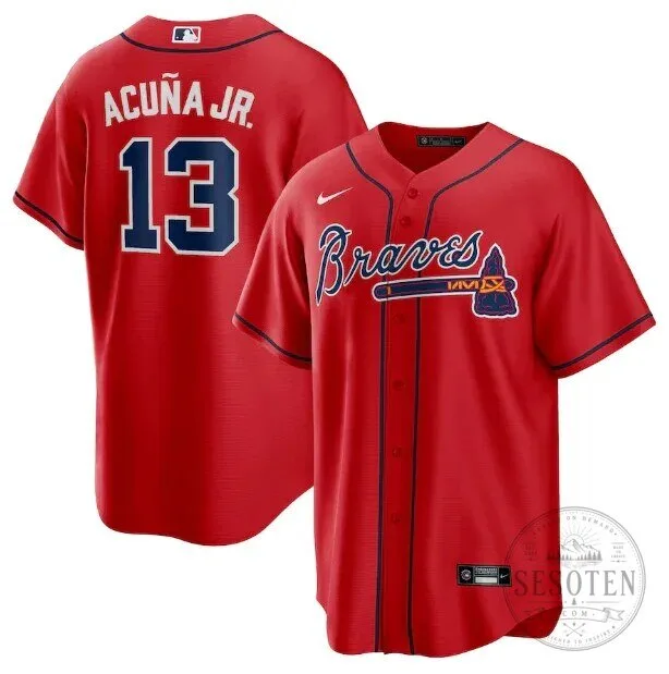Atlanta Braves Ronald Acuña Jr. Red Baseball Jersey