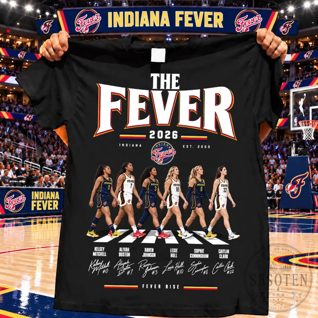 Indiana Fever Basketball Team 2026 Fever Rise Abbey Road Roster T-Shirt 29 Indiana Fever Basketball Team 2026 Fever Rise Abbey Road Roster T-Shirt