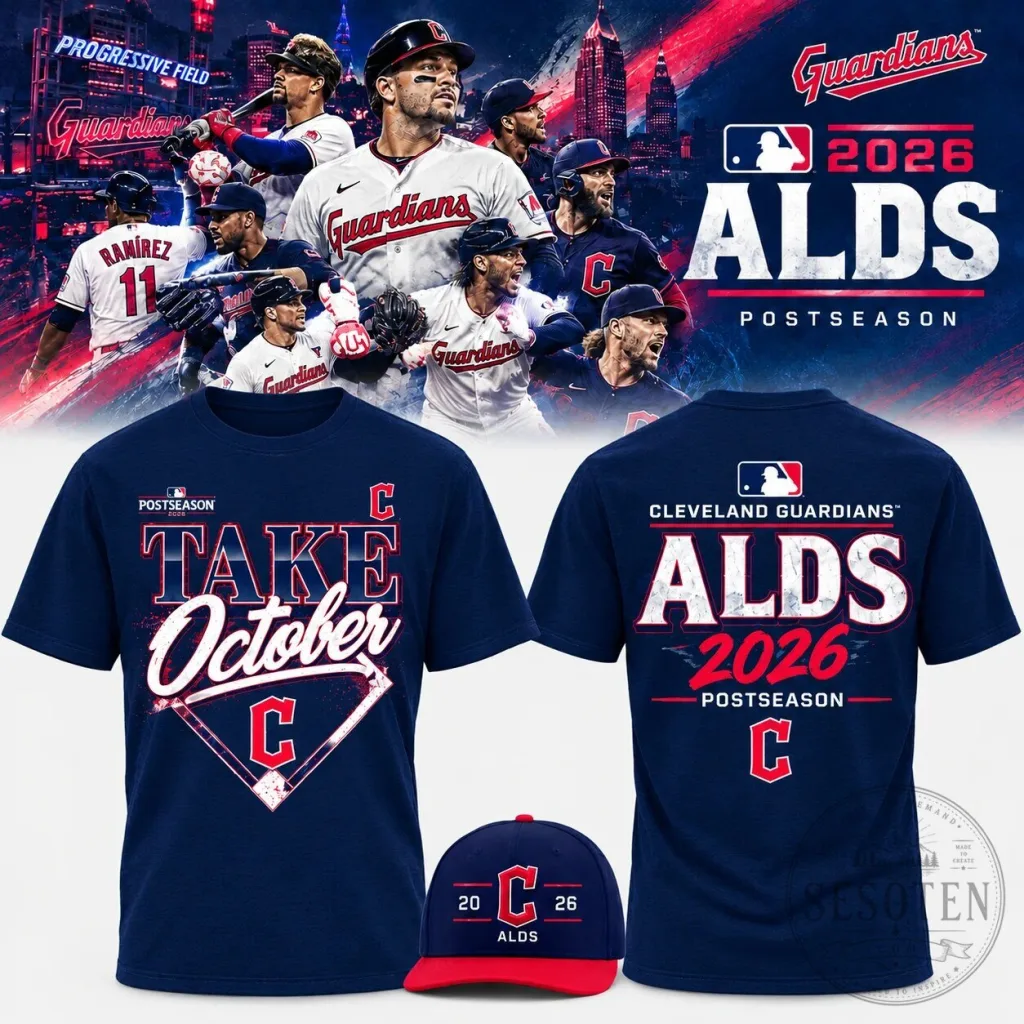 Cleveland Guardians 2026 ALDS Postseason Take October Navy Blue T-Shirt Cleveland Guardians 2026 ALDS Postseason Take October Navy Blue T-Shirt