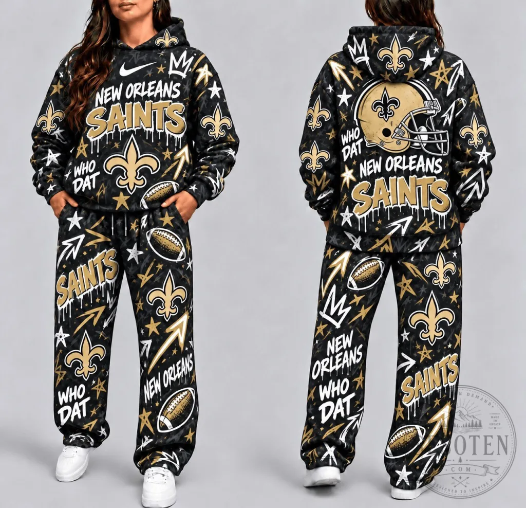 New Orleans Saints Graffiti Style Black Gold Football Team Hoodie 17 New Orleans Saints Graffiti Style Black Gold Football Team Hoodie