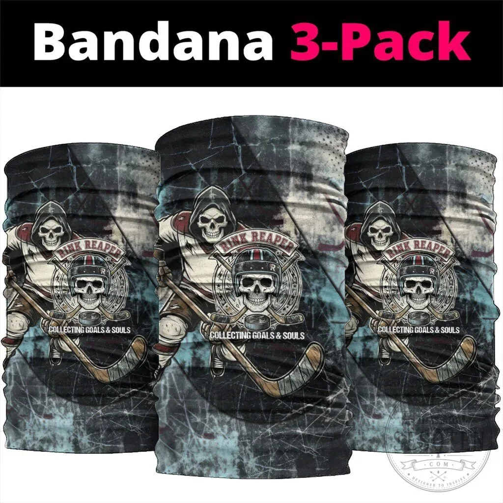 Ice Hockey Rink Reaper Grim Reaper Skeleton Neck Gaiter Bandana 3-Pack 11 Ice Hockey Rink Reaper Grim Reaper Skeleton Neck Gaiter Bandana 3-Pack