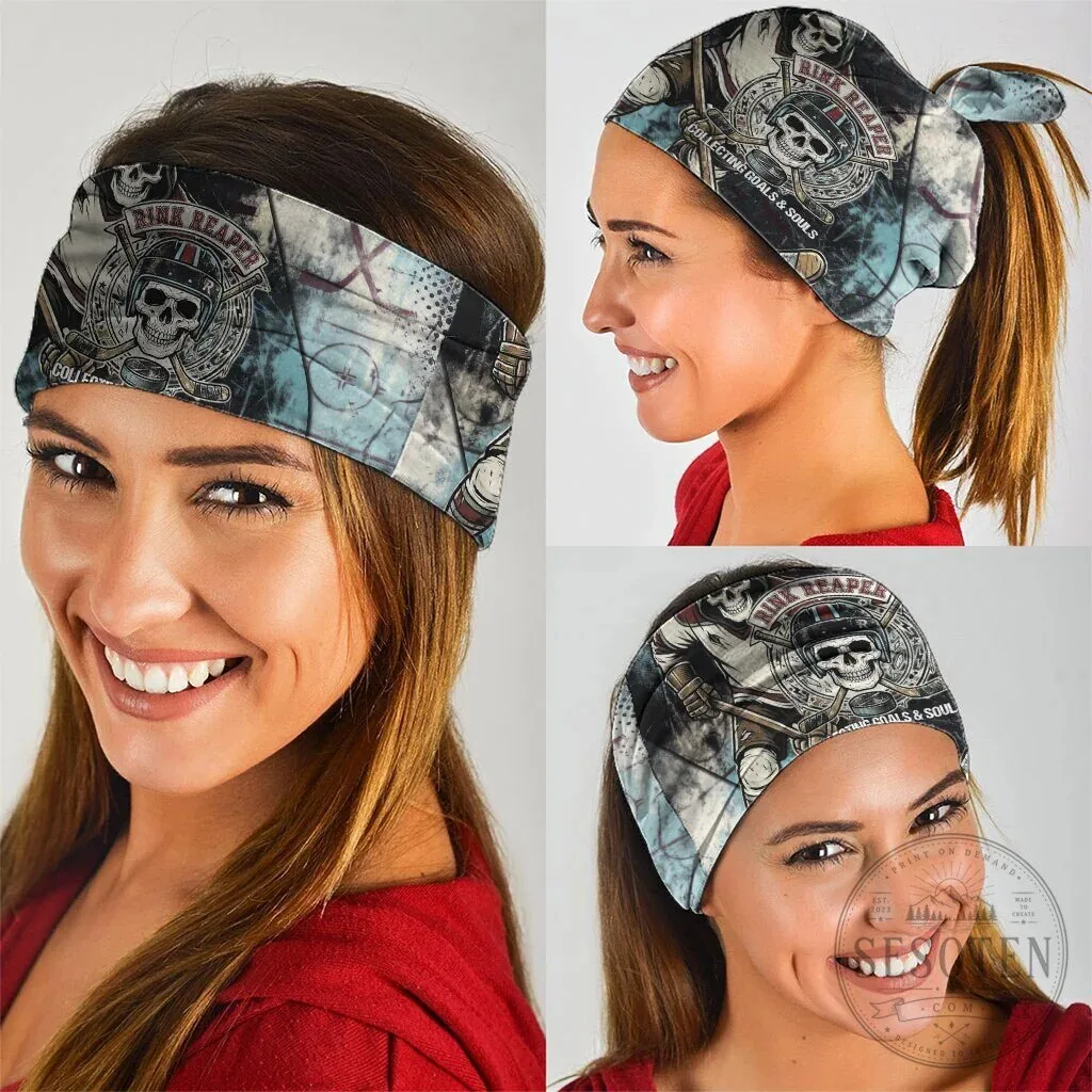 Ice Hockey Rink Reaper Grim Reaper Skeleton Neck Gaiter Bandana 3-Pack 5 Ice Hockey Rink Reaper Grim Reaper Skeleton Neck Gaiter Bandana 3-Pack