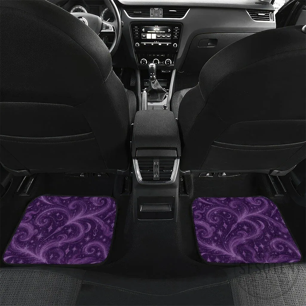 Mystical Wiccan Magic Herb Cauldron Black Cat Purple Car Mat Set 9 Mystical Wiccan Magic Herb Cauldron Black Cat Purple Car Mat Set