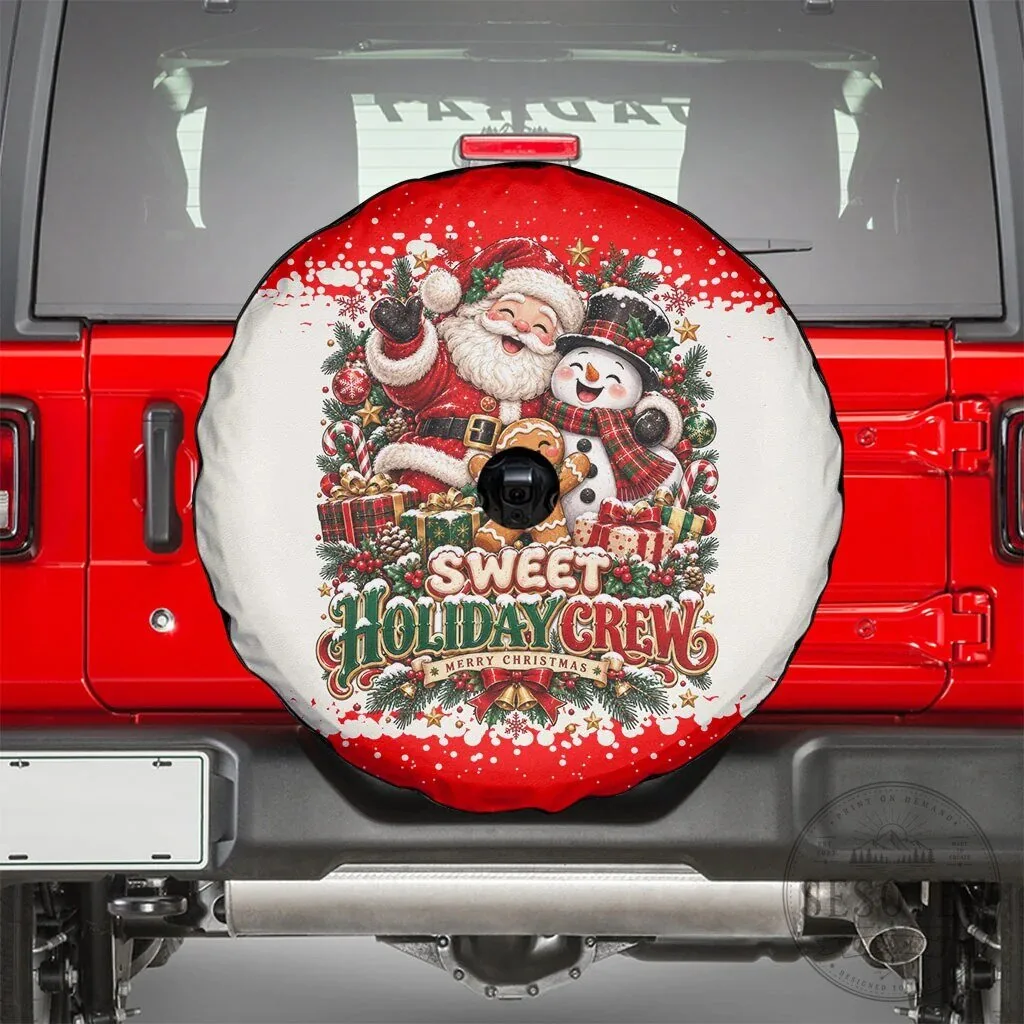 Sweet Holiday Crew Santa Snowman Gingerbread Christmas Spare Tire Cover 8 Sweet Holiday Crew Santa Snowman Gingerbread Christmas Spare Tire Cover