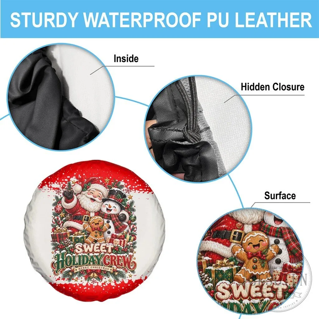 Sweet Holiday Crew Santa Snowman Gingerbread Christmas Spare Tire Cover 11 Sweet Holiday Crew Santa Snowman Gingerbread Christmas Spare Tire Cover