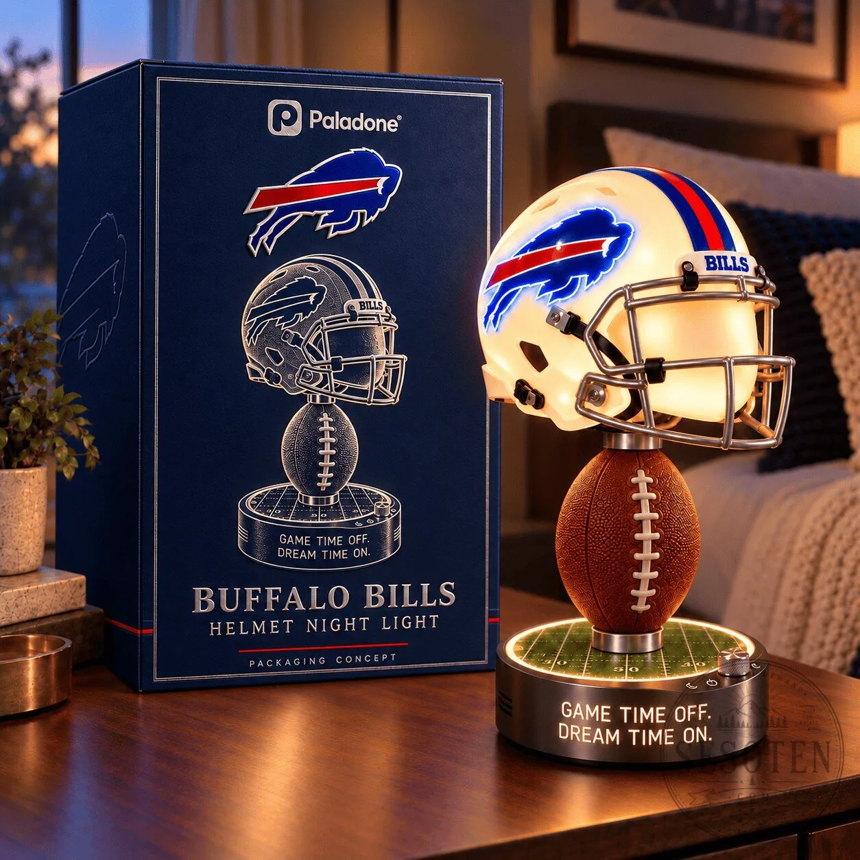 Buffalo Bills Football Helmet Night Light Lamp for Game Room Decor 1 Buffalo Bills Football Helmet Night Light Lamp for Game Room Decor