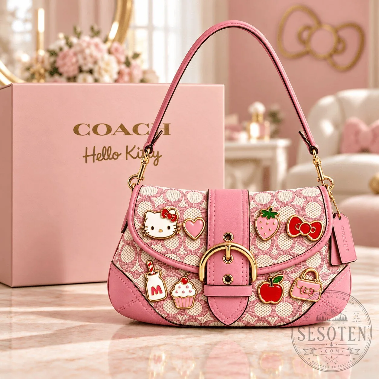 Hello Kitty Coach Soho Bag with Charm