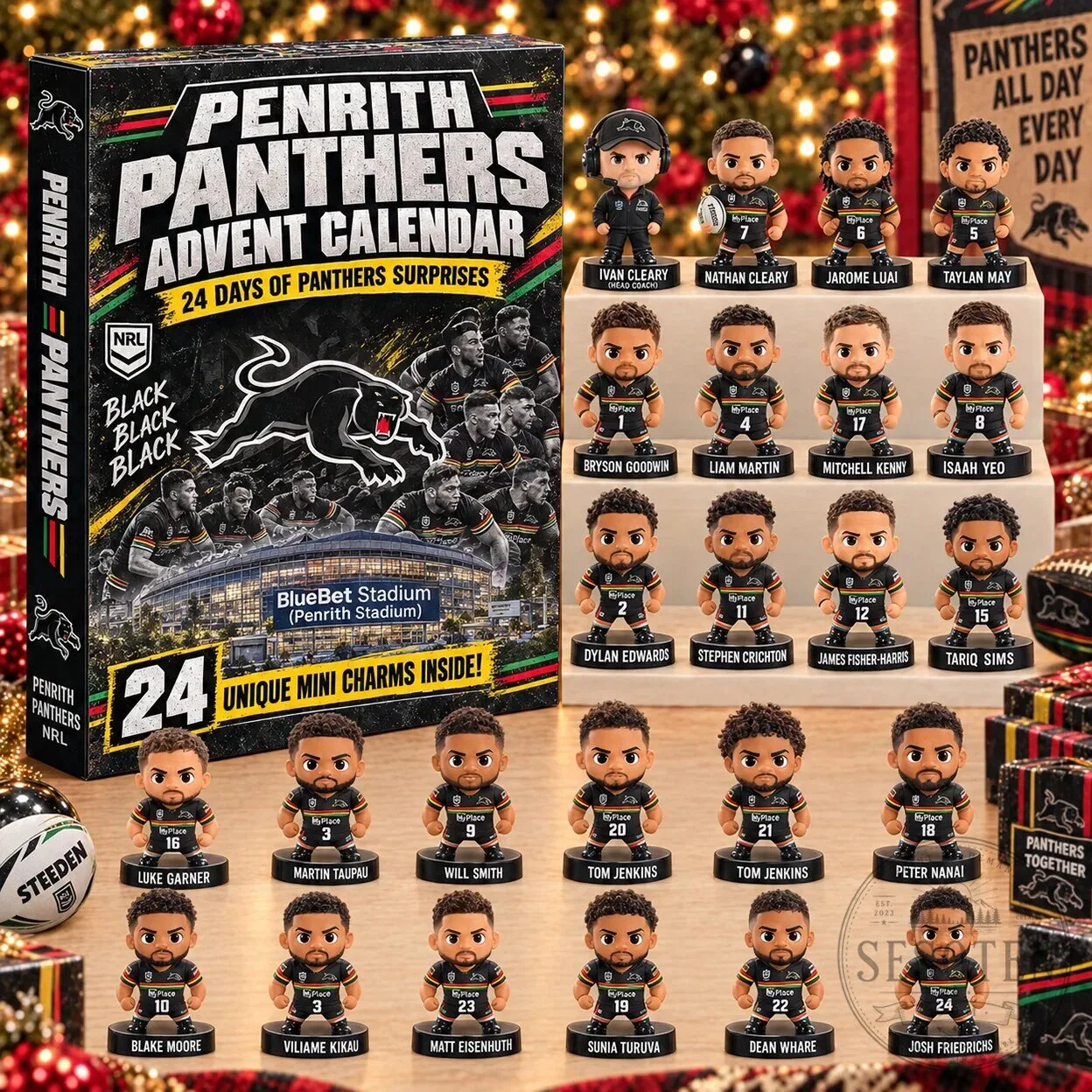 Penrith Panthers Rugby League 24 Days of Surprises Advent Calendar with Mini Charms 1 Penrith Panthers Rugby League 24 Days of Surprises Advent Calendar with Mini Charms