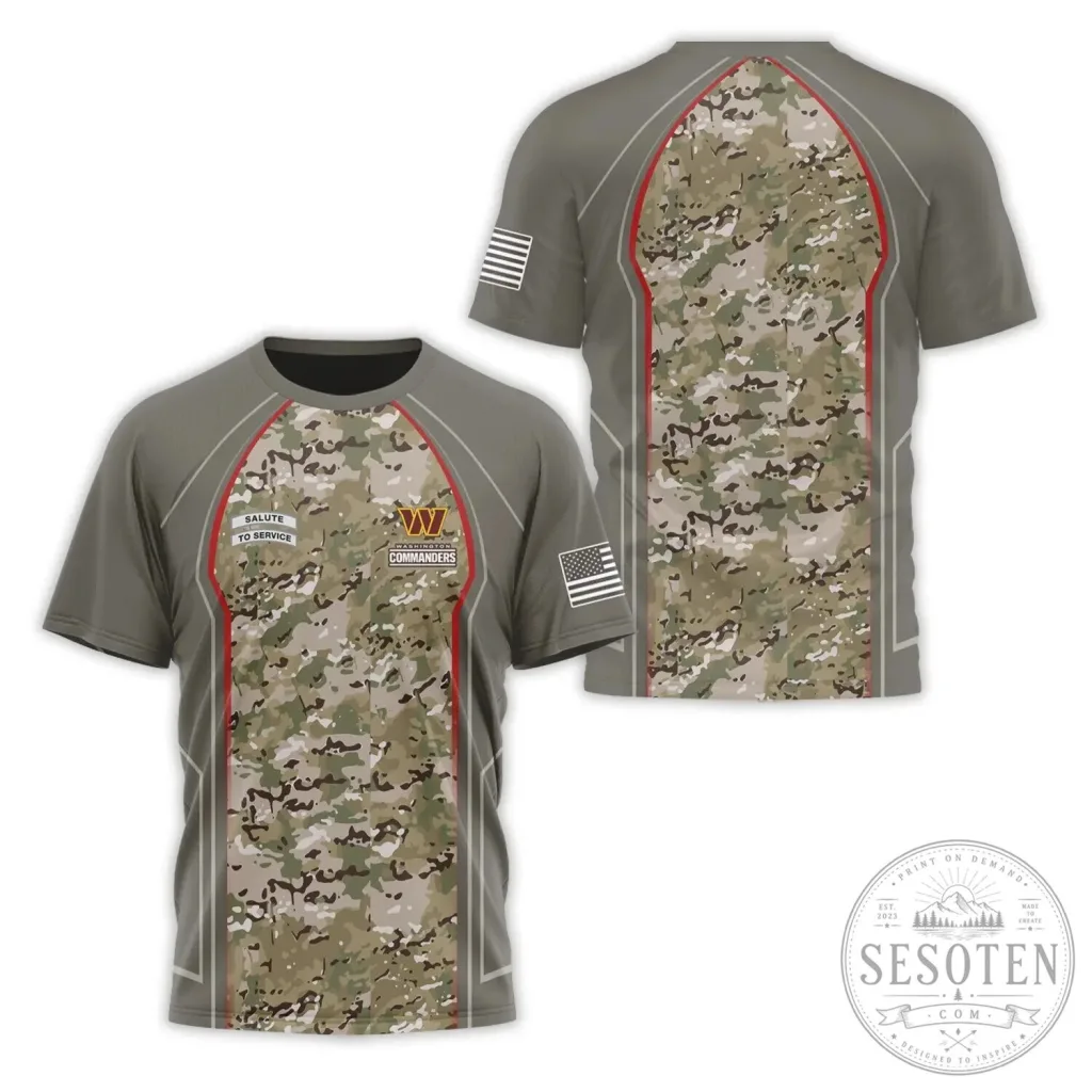Washington Commanders Salute To Service Military Camouflage T-Shirt Washington Commanders Salute To Service Military Camouflage T-Shirt