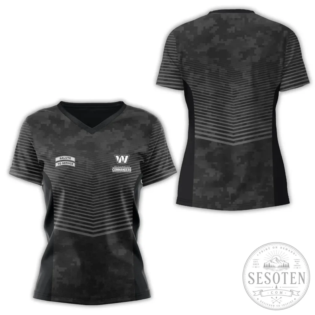 V-Neck Short Sleeve T-Shirt for Salute To Service by Washington Commanders V-Neck Short Sleeve T-Shirt for Salute To Service by Washington Commanders