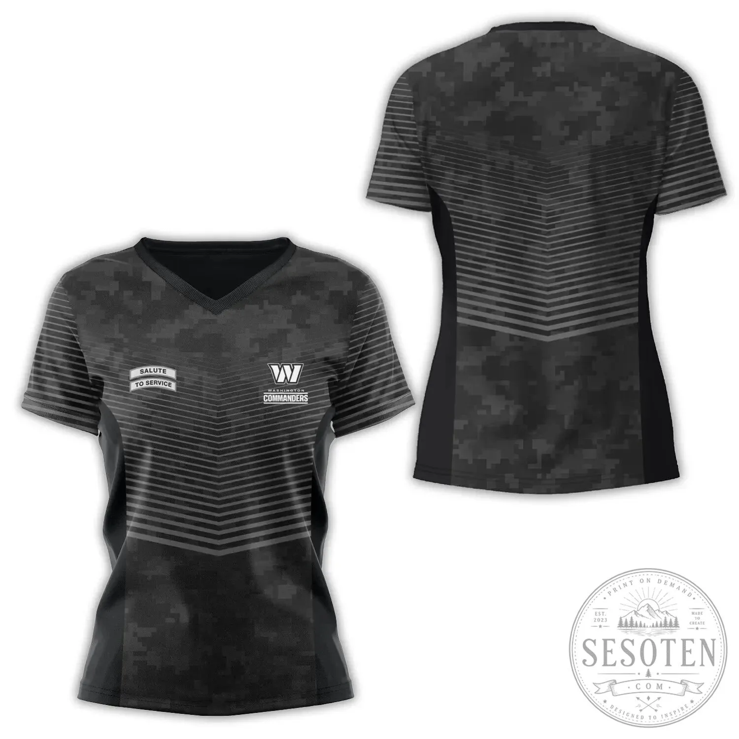 V-Neck Short Sleeve T-Shirt for Salute To Service by Washington Commanders 1 V-Neck Short Sleeve T-Shirt for Salute To Service by Washington Commanders