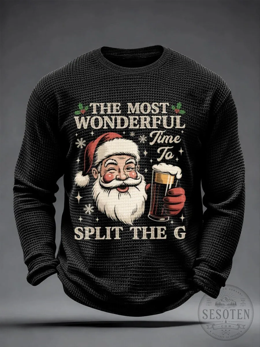 The Most Wonderful Time To Split The G Santa Claus Christmas Long Sleeve T-Shirt