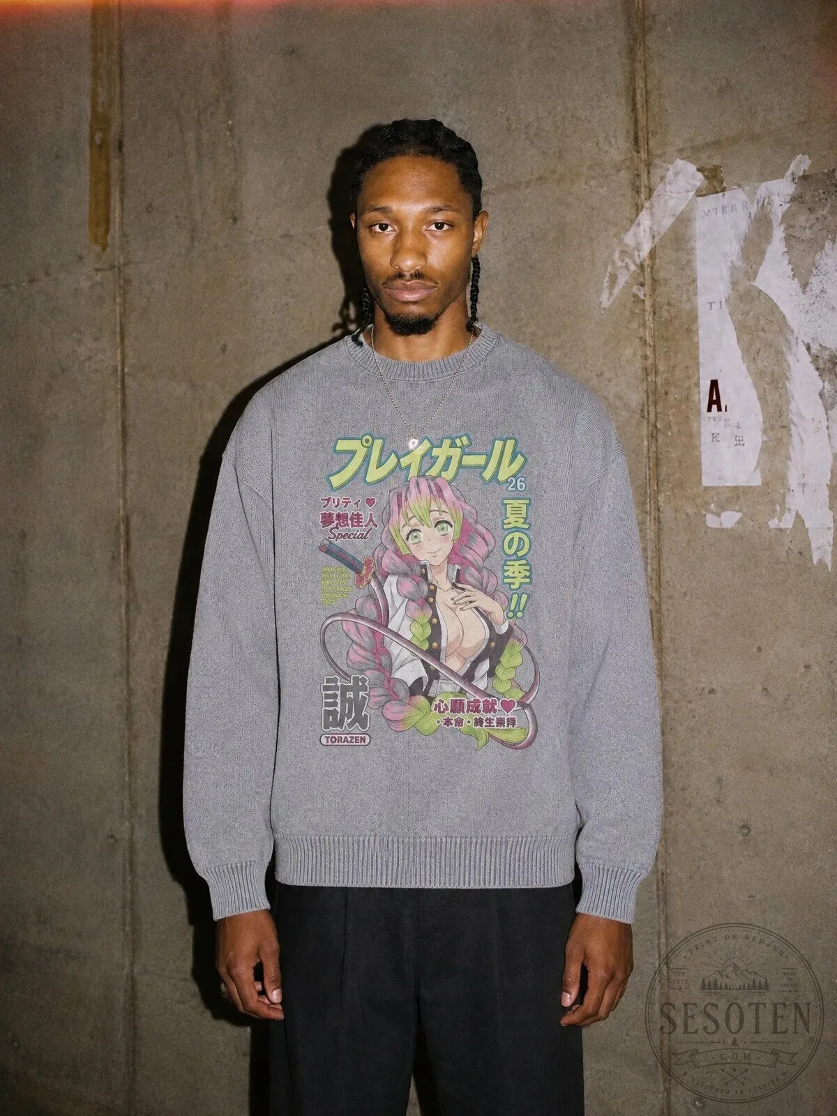 Demon Slayer Mitsuri Kanroji Playgirl Japanese Anime Character Sweatshirt