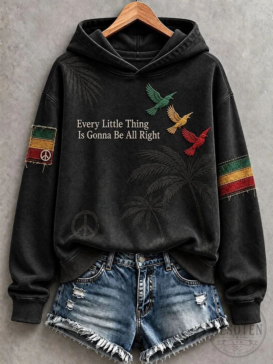 Hoodie Featuring Bob Marley’s Every Little Thing Is Gonna Be All Right Design