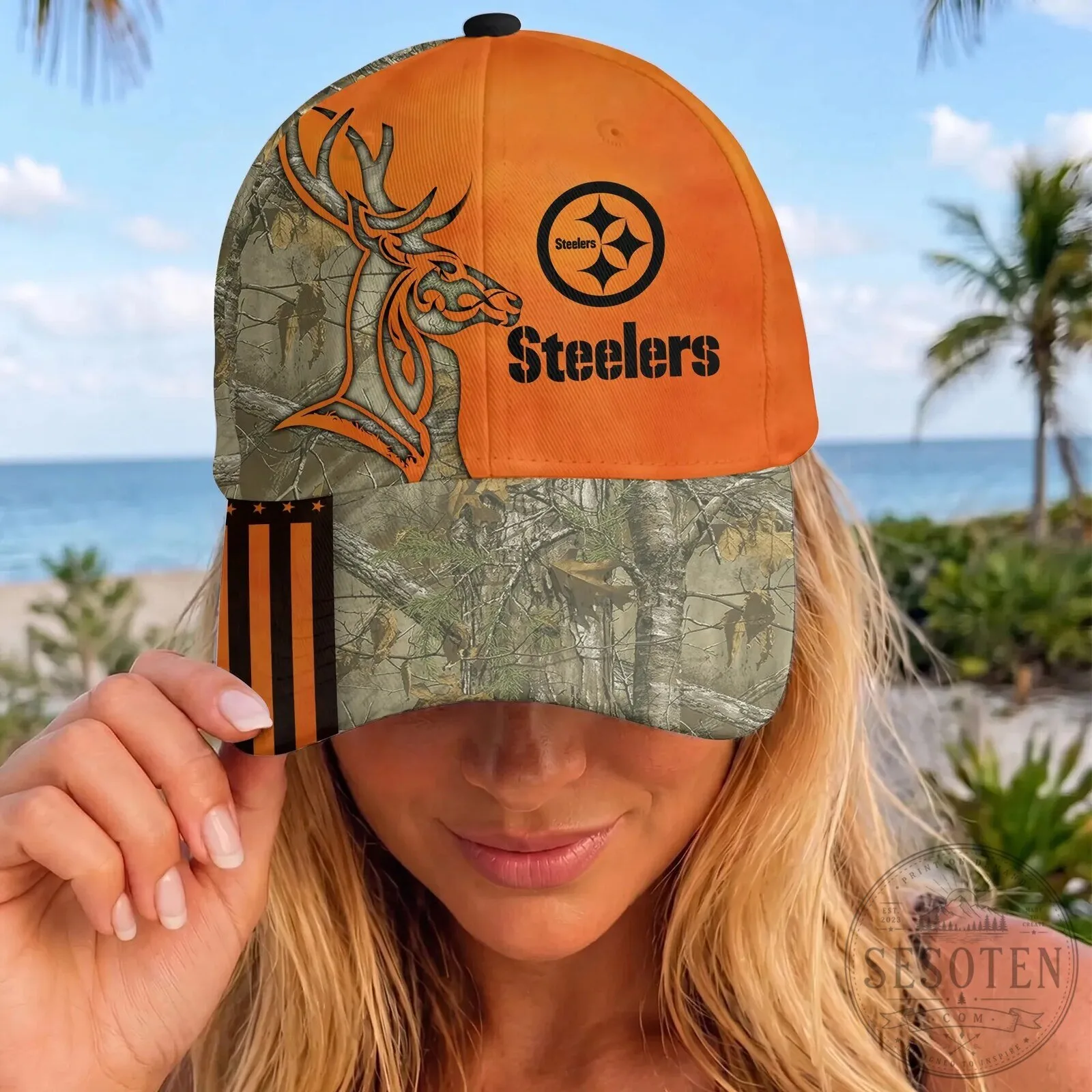Pittsburgh Steelers Deer Hunting Camouflage Orange Baseball Cap Hat 10 Pittsburgh Steelers Deer Hunting Camouflage Orange Baseball Cap Hat