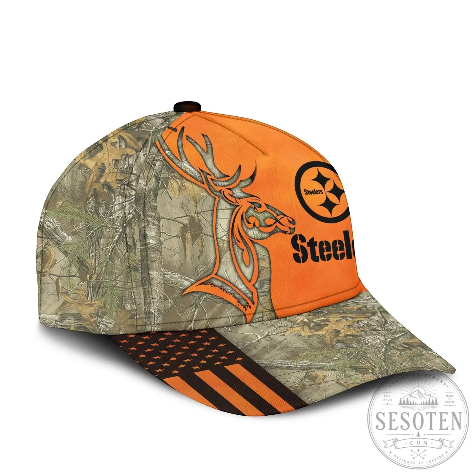 Pittsburgh Steelers Deer Hunting Camouflage Orange Baseball Cap Hat 11 Pittsburgh Steelers Deer Hunting Camouflage Orange Baseball Cap Hat