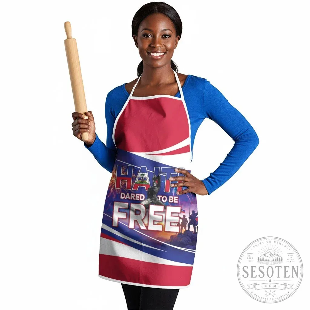 Haiti Independence Day Patriotic Heritage Red White Blue Apron 7 Haiti Independence Day Patriotic Heritage Red White Blue Apron