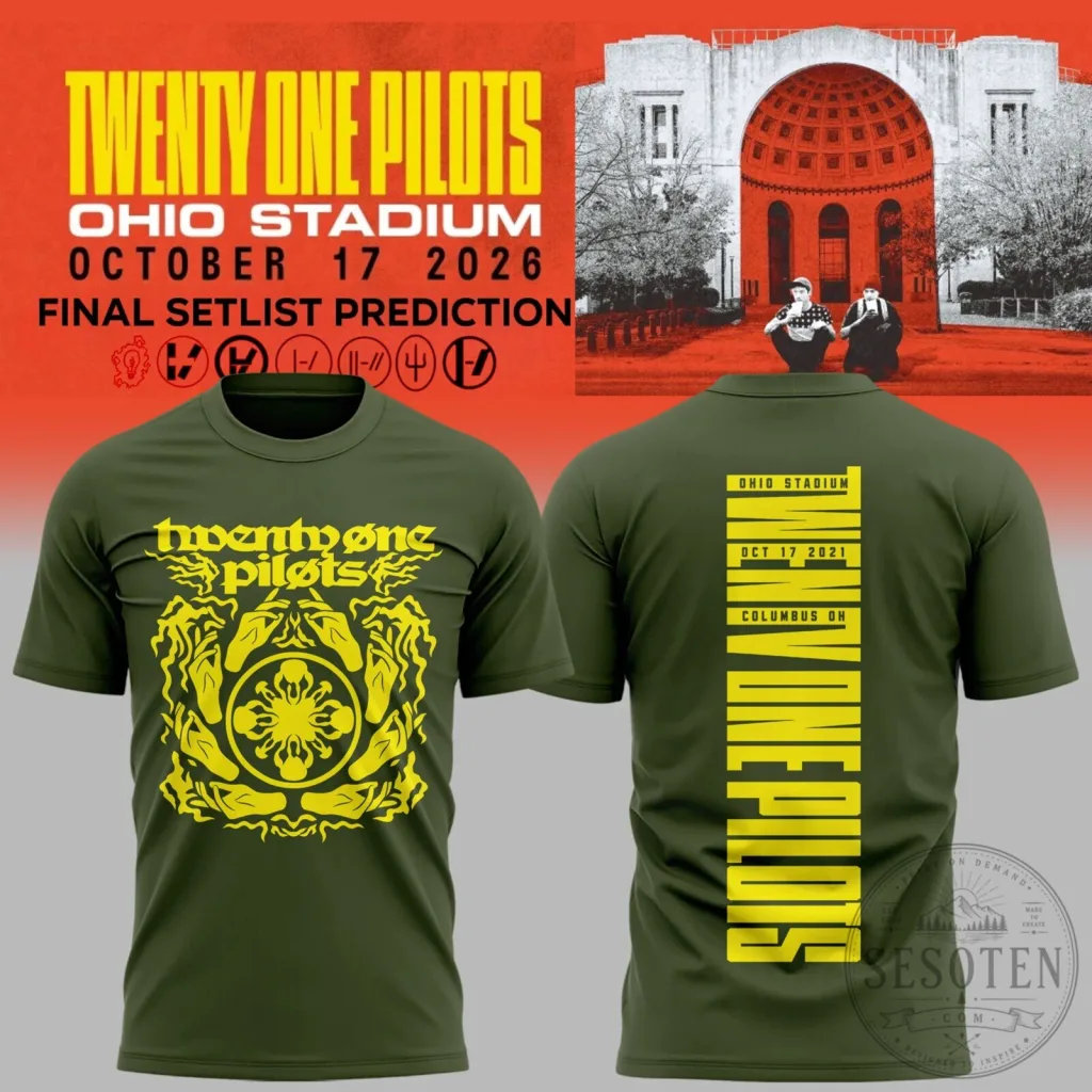 Concert Tour T-Shirt for Twenty One Pilots at Ohio Stadium on October 17, 2026 Concert Tour T-Shirt for Twenty One Pilots at Ohio Stadium on October 17, 2026