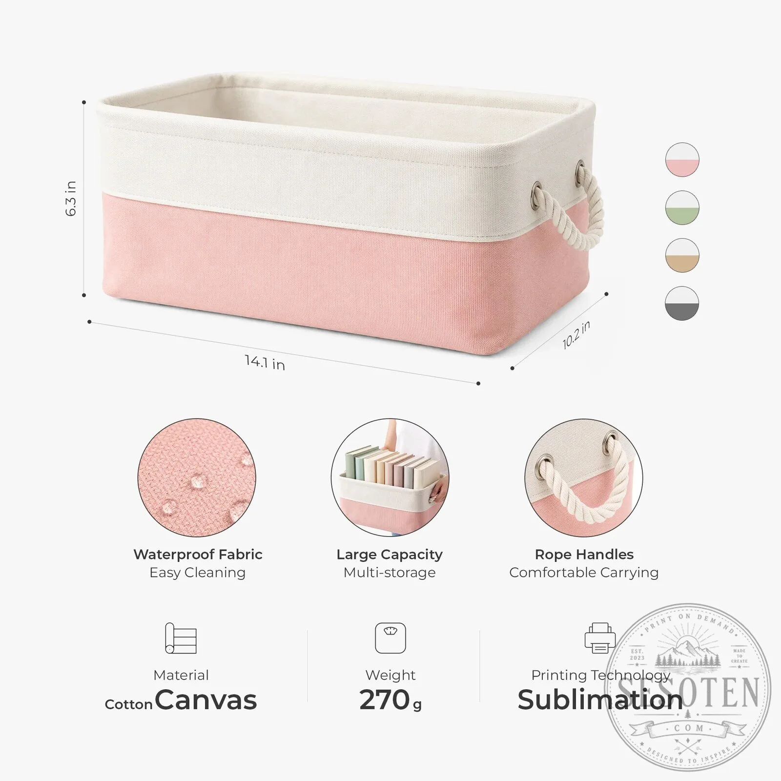 Personalized Teacher Storage Basket with Birth Month Flower Design 10 Personalized Teacher Storage Basket with Birth Month Flower Design