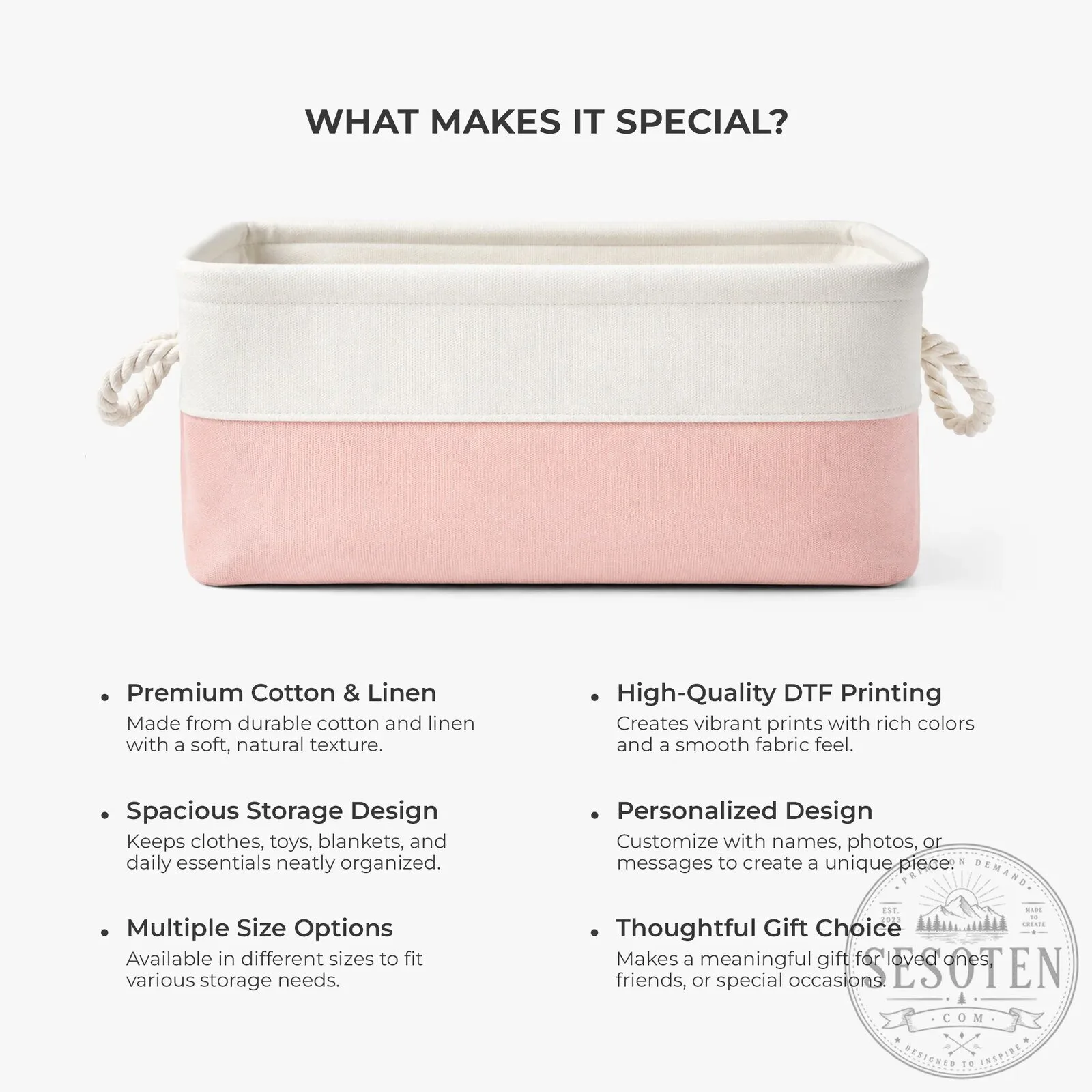 Personalized Teacher Storage Basket with Birth Month Flower Design 13 Personalized Teacher Storage Basket with Birth Month Flower Design