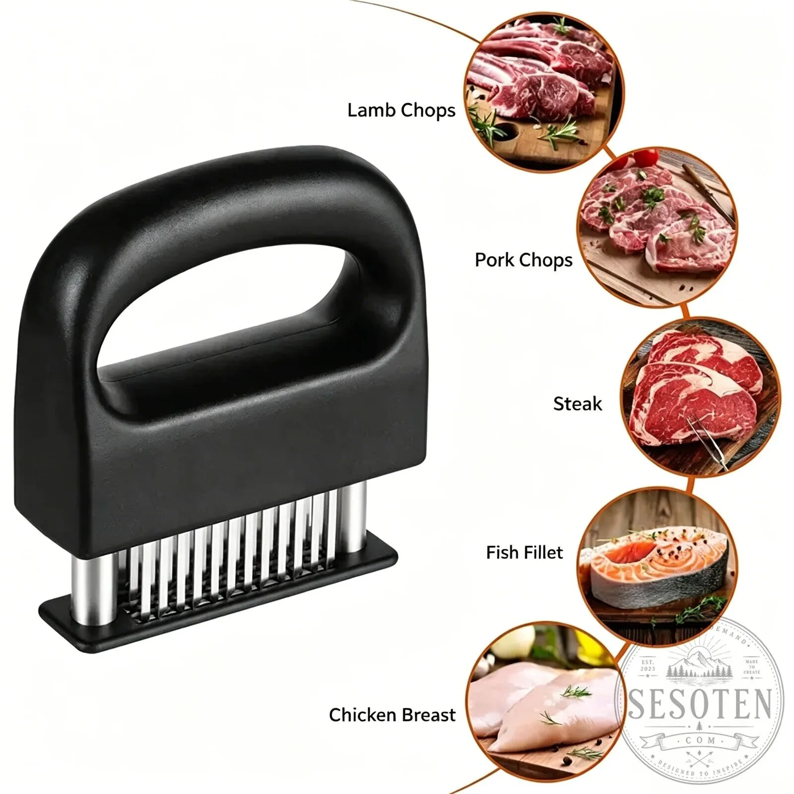 Professional 48-Blade Stainless Steel Meat Tenderizer Tool for Kitchen Cooking 24 Professional 48-Blade Stainless Steel Meat Tenderizer Tool for Kitchen Cooking