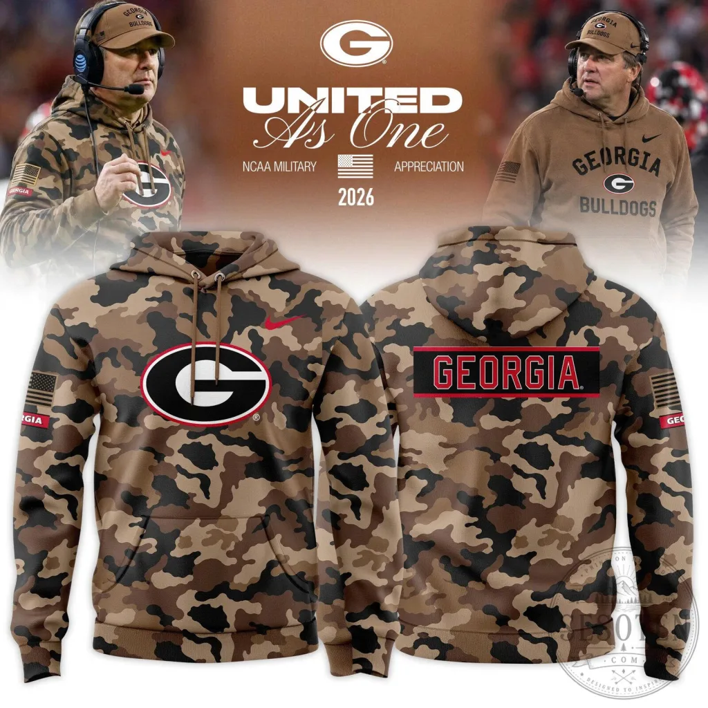 NCAA Football Hoodie in Camouflage for Military Appreciation - Georgia Bulldogs NCAA Football Hoodie in Camouflage for Military Appreciation - Georgia Bulldogs