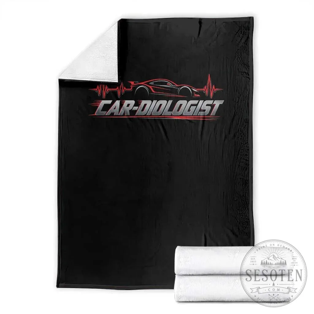 Car-Diologist Funny Automotive Mechanic Heartbeat Car Enthusiast Blanket