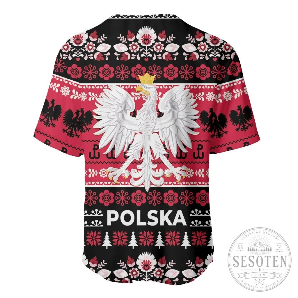 Polish Christmas Ugly Sweater Style Wesołych Świąt Baseball Jersey 6 Polish Christmas Ugly Sweater Style Wesołych Świąt Baseball Jersey